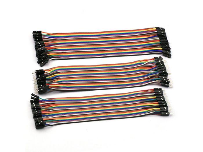 SET OF AWG BREADBOARD JUMPER WIRES - ONE PIN MALE TO MALE - 5.9 (15 cm) -  10 pcs - Whadda